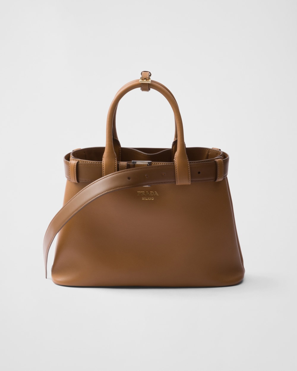 Prada Buckle Small Leather Handbag With Belt - Image 1